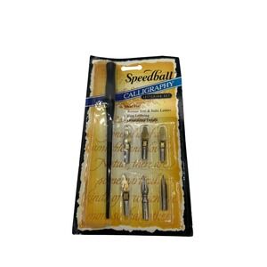 Speedball Calligraphy Lettering Set 5 Nibs Pen Holder Ideal for Roman Italic